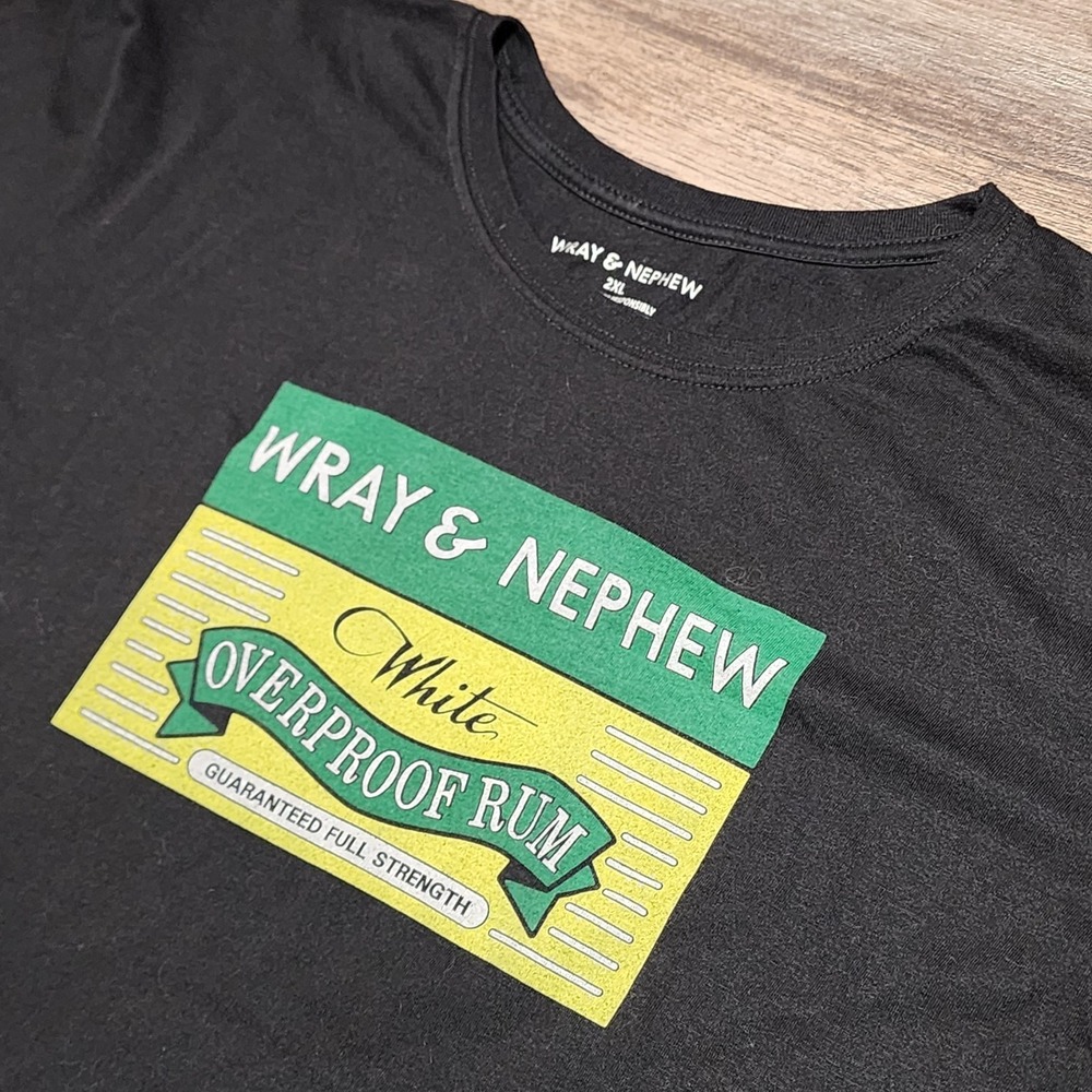 Wray & Nephew White Overproof Rum Alcohol Black Green T-Shirt Size 2XL XXL